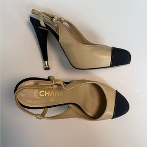 Chanel Two-Tone Slingback Heels
